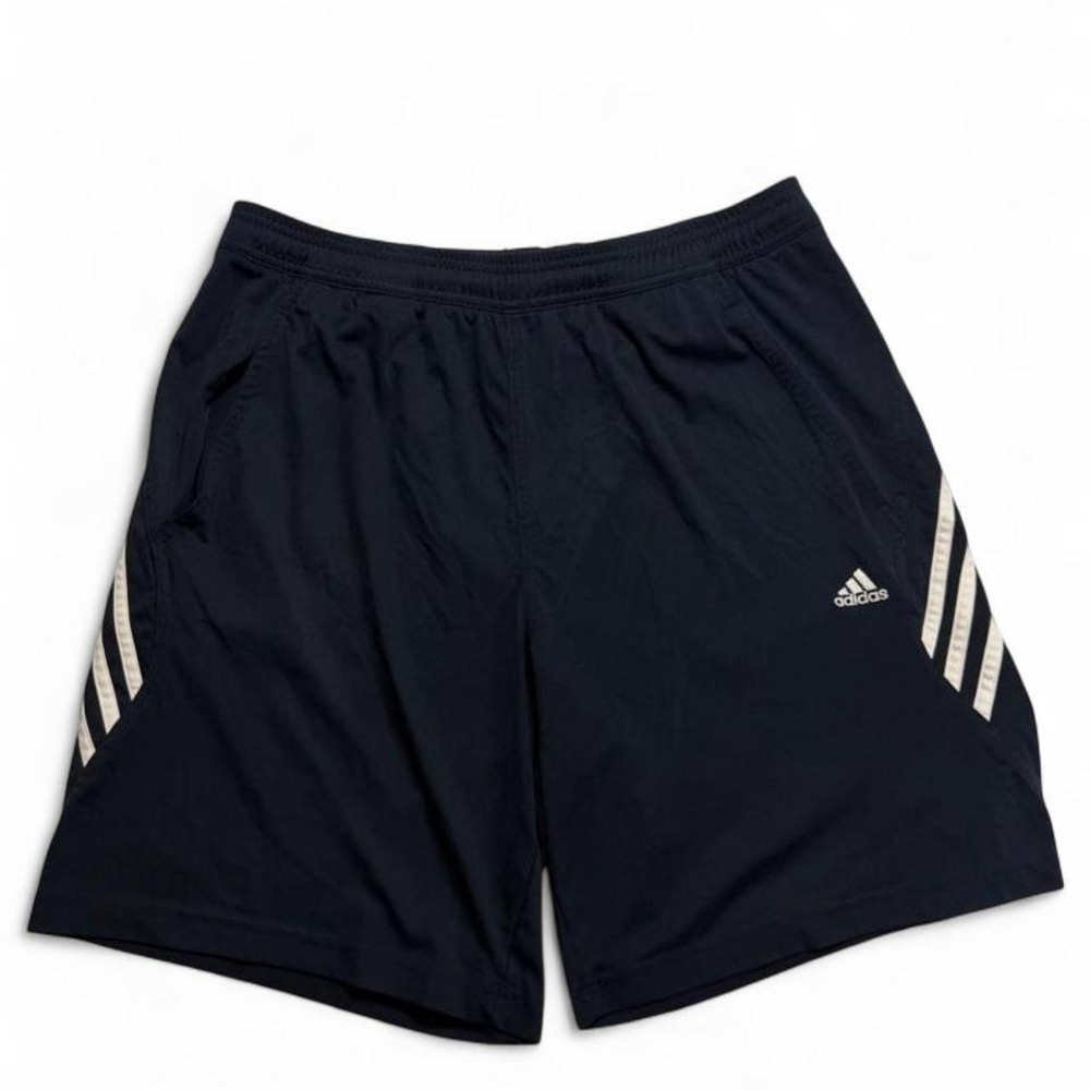 Adidas Blokecore Black White Wrapped 3 Stripe Performance Athletic Gym Shorts